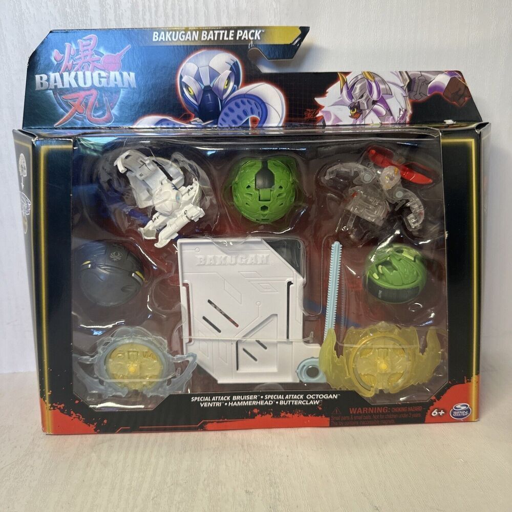 Bakugan Battle Pack White Base Battle Pack Action Figure Set Butterclaw Bruiser
